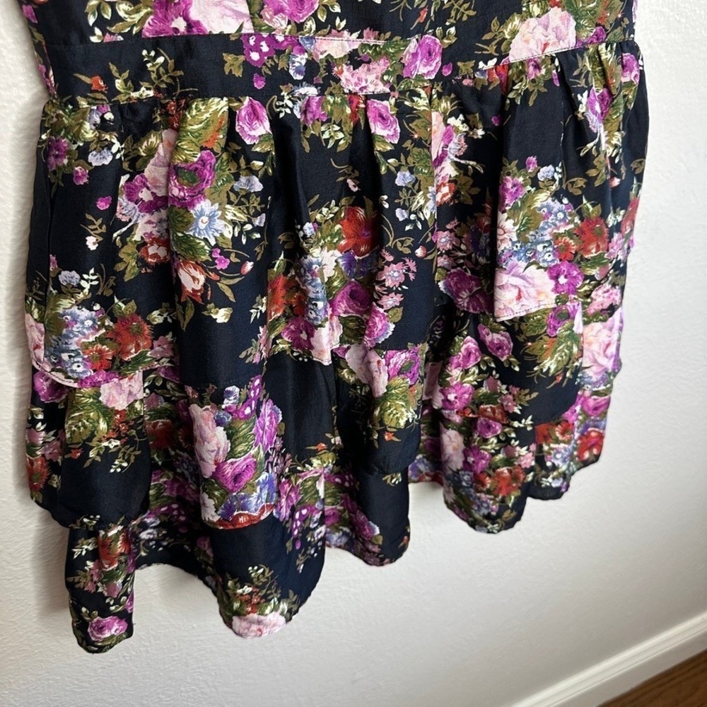 LoveShackFancy‎ Emme Mini Dress Size 12 Midnight Muse NWT 100% Silk $595 Retail - Picture 6 of 9